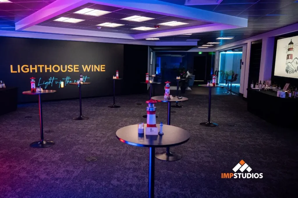 LED wall studio in New Jersey configured for branded event with custom visuals and corporate content production setup